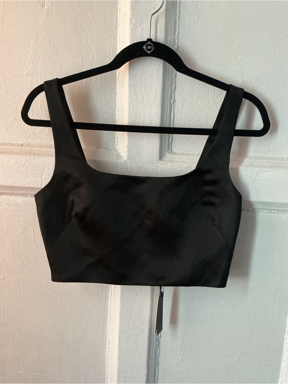 Banana Republic Sleek Black Square-Neck Crop Top